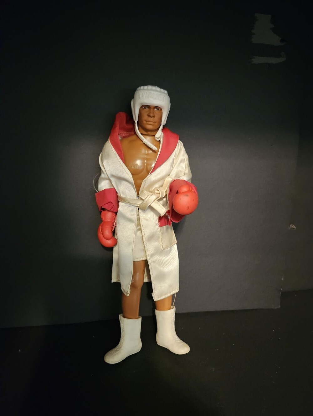 Vintage Mego Muhammad Ali Boxing Figure with White Robe & Red Gloves